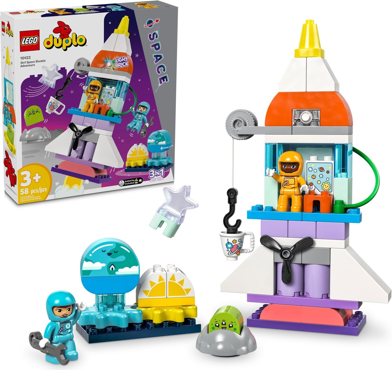 LEGO Duplo 10422 3-in-1-Avaruussukkulaseikkailu