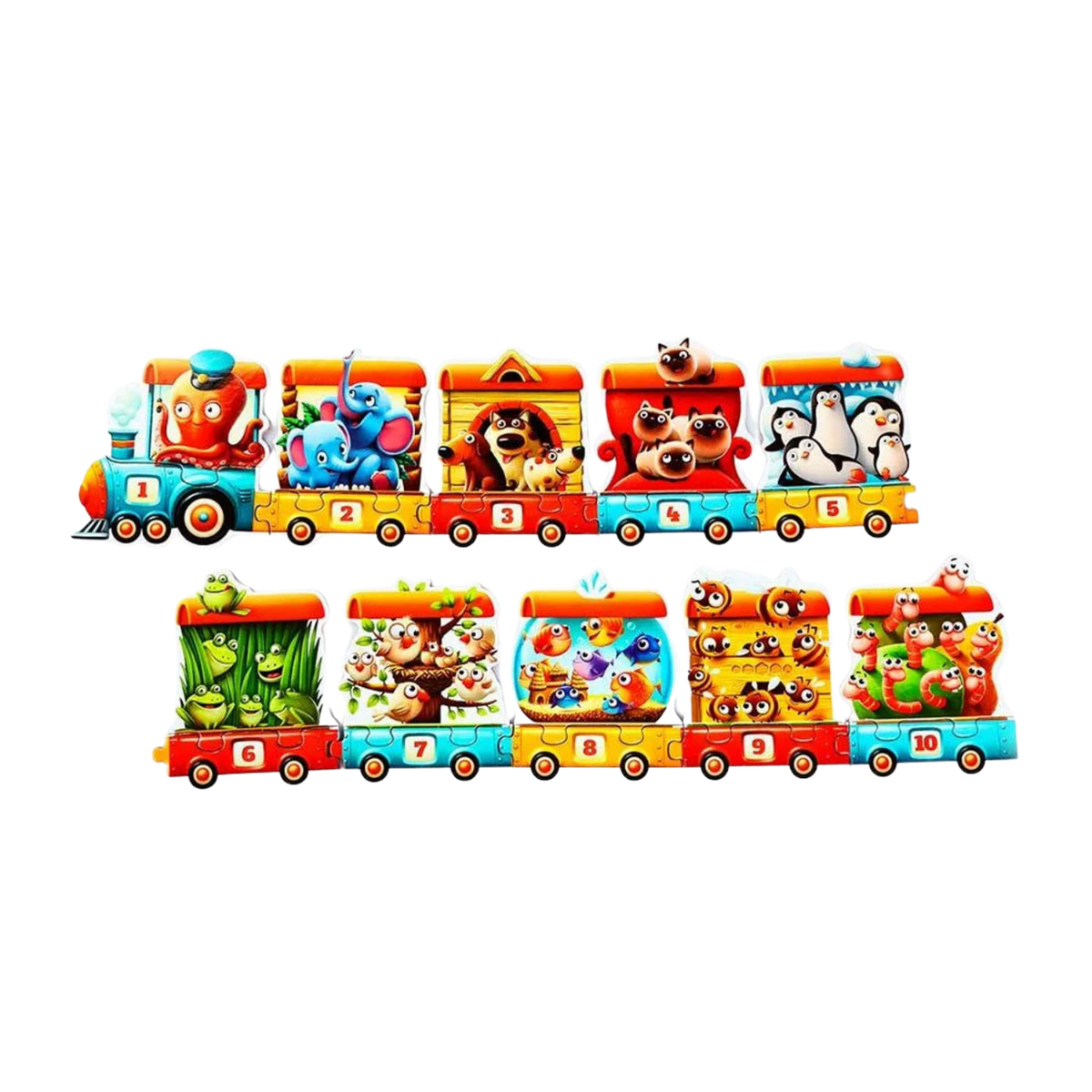 Yhdistämispalapeli 20 Palaa Eläinjuna