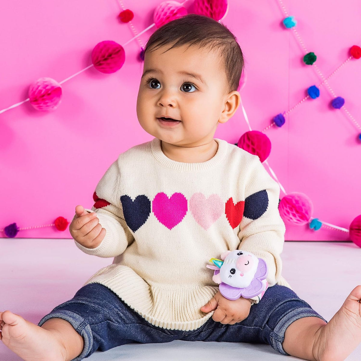 Bright Starts Rattle & Teethe Wrist Pals Rannehelistimet Yksisarvinen ja Laama