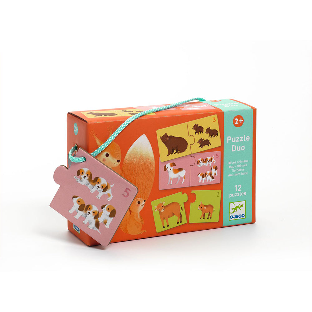 Djeco Puzzle Duo Eläinvauvat 12 Palapeliä