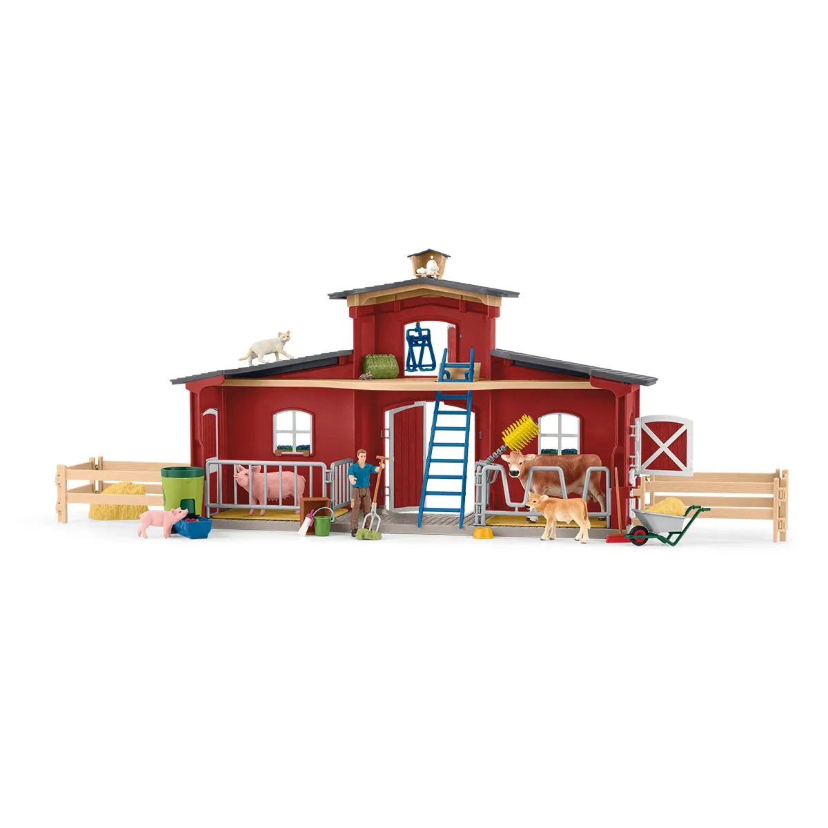 Schleich Farm World 42606 Punainen Maatila sekä Maatilan Eläimet