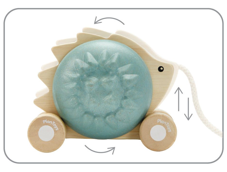 Plantoys Vetolelu Puinen Vedettävä Siili (Sininen)