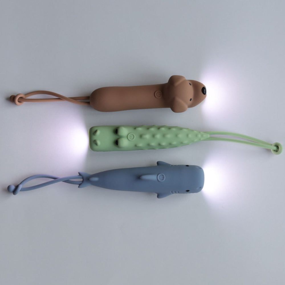 LED Ladattava Lasten Taskulamppu Hai Silikoninen