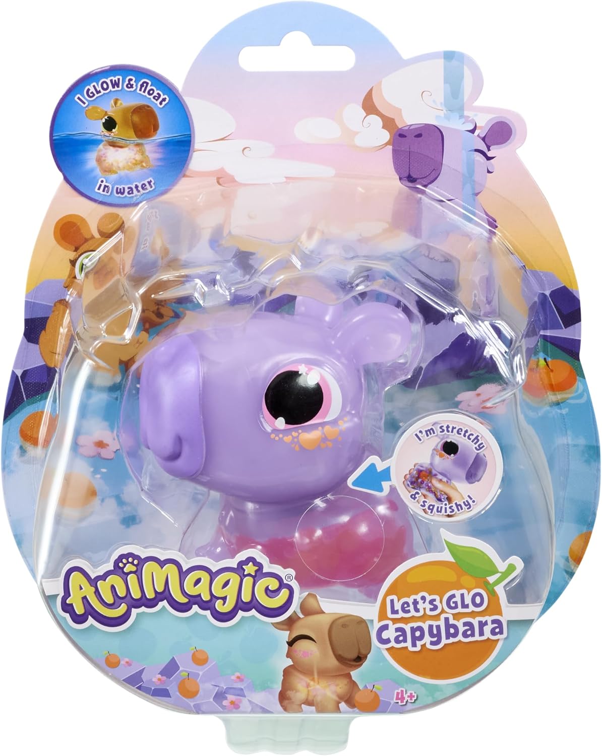 Animagic Let's Glo Kapybara Interaktiivinen Eläin Violetti