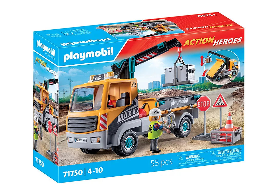 Playmobil Action Heroes 71750 Työmaa Kuorma-auto ja Tarvikkeet