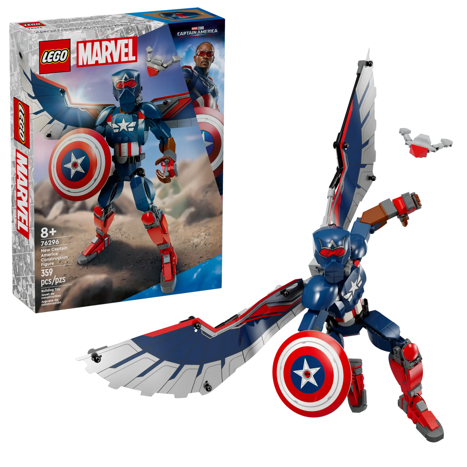 LEGO 76296 Uusi Rakennettava Captain America ‑Hahmo