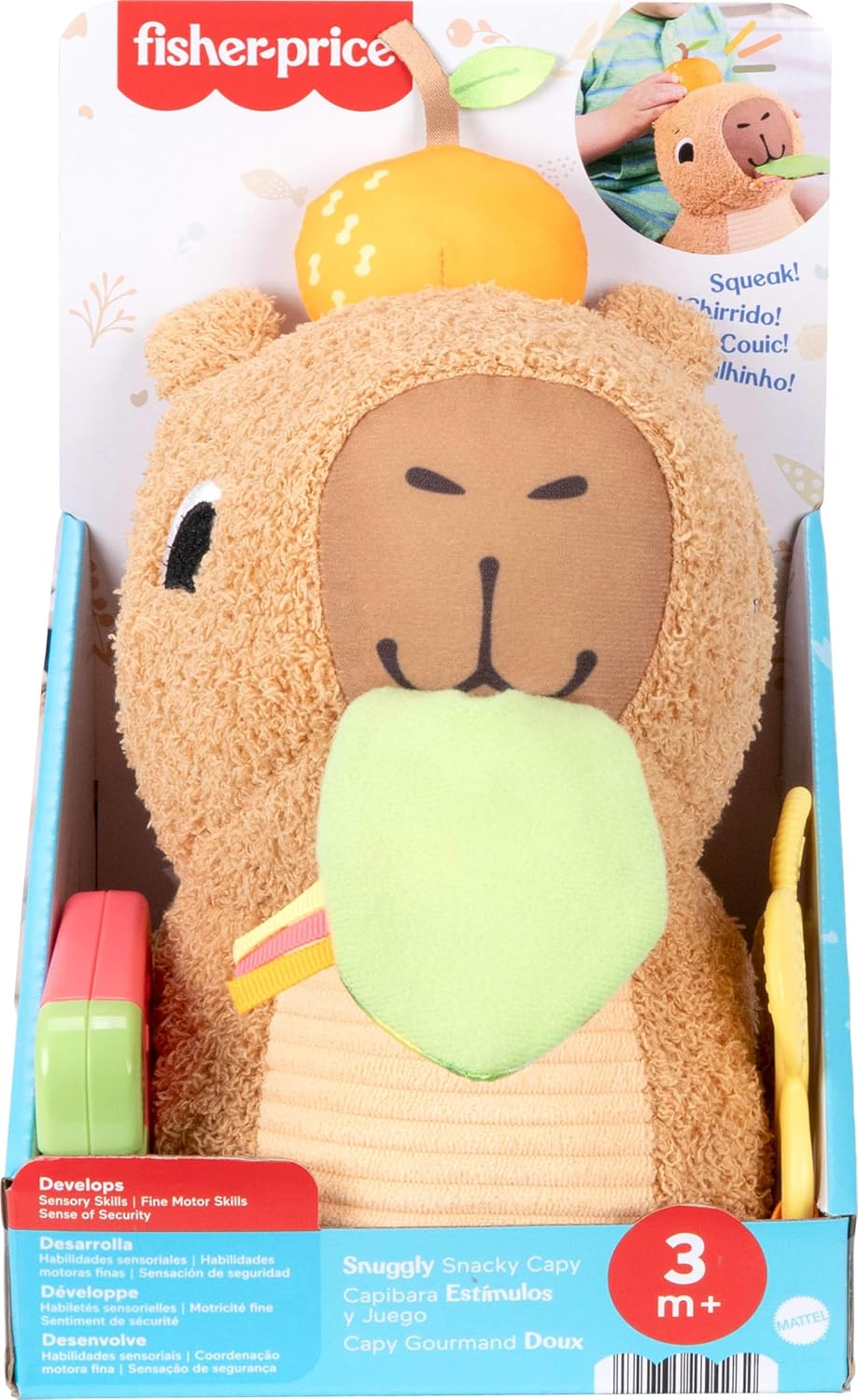 Fisher-Price Sensimals Snuggle Snacky Cabybara Aktiviteettipehmolelu