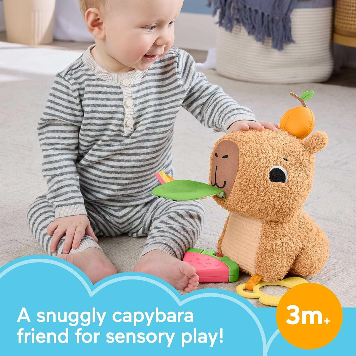 Fisher-Price Sensimals Snuggle Snacky Cabybara Aktiviteettipehmolelu