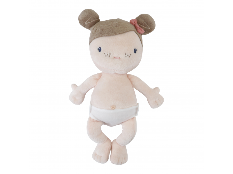 Little Dutch Pehmeä Tyttönukke "Mollamaija" Kantokassissa Rosa