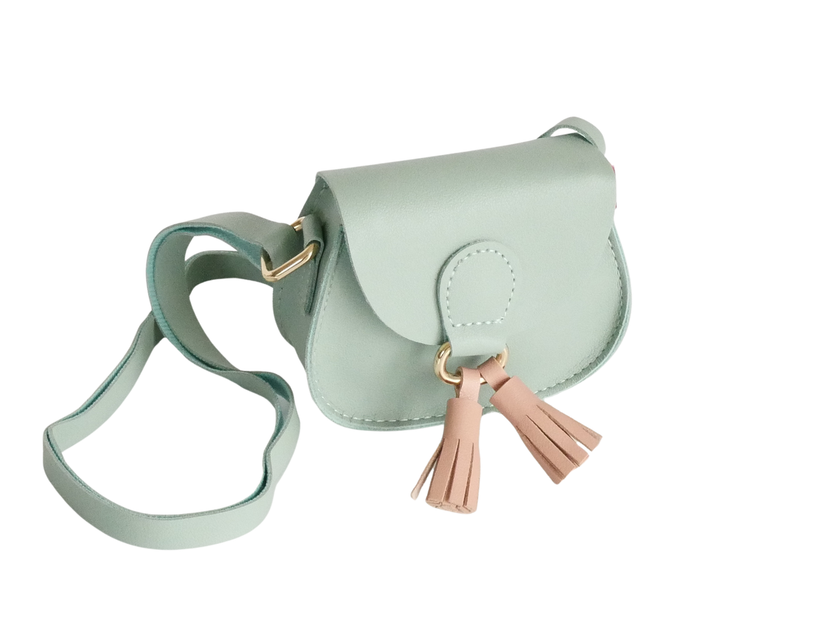 Kis Me Lasten Olkalaukku Mintunvihreä Rosalla Tupsulla