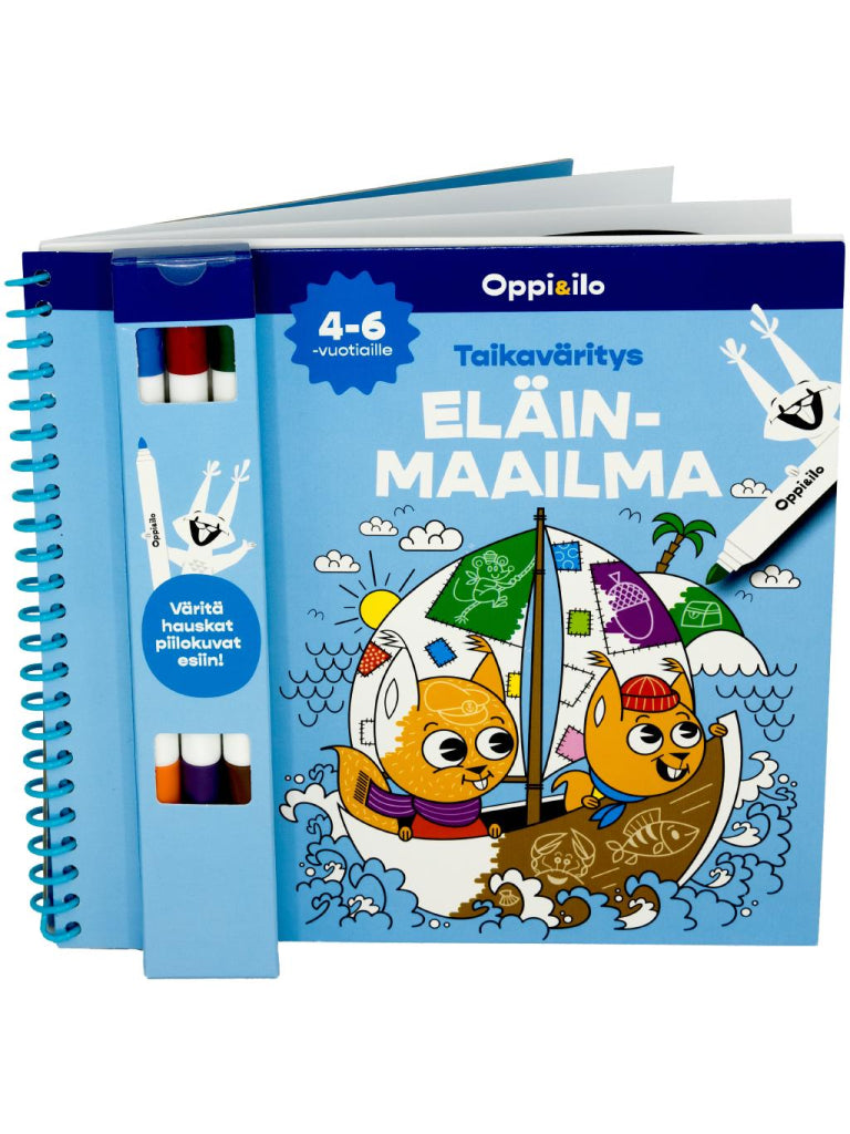 Oppi ja Ilo Taikaväritys Eläinmaailma Puuhakirja