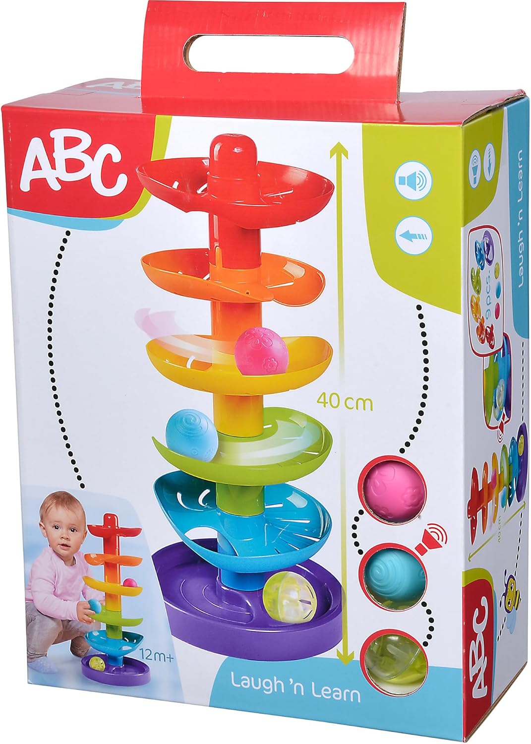 ABC Rainbow Ball Drop Tower Monivärinen Pallospiraali