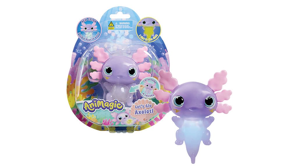 Animagic Let's Glo Axolotl Interaktiivinen Eläin Violetti