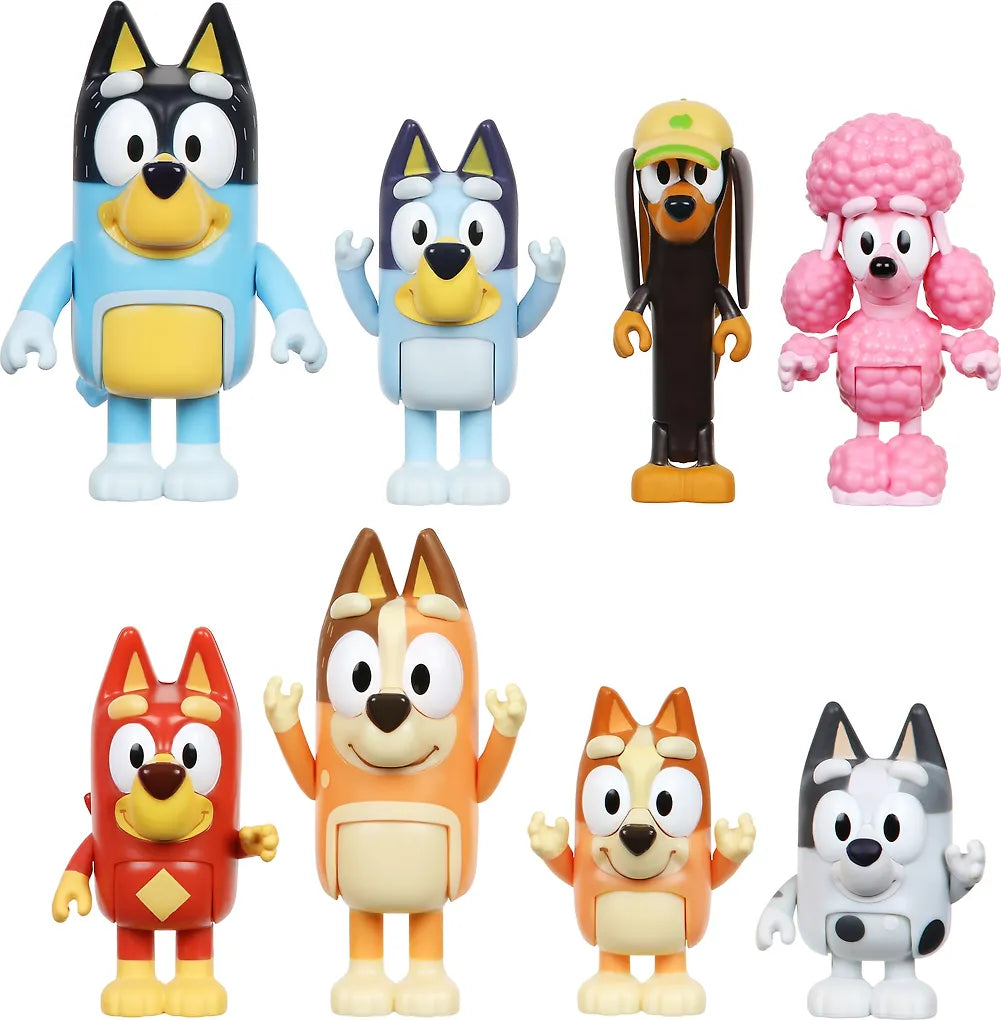 BLUEY Figures Multipack, 8 Hahmoa