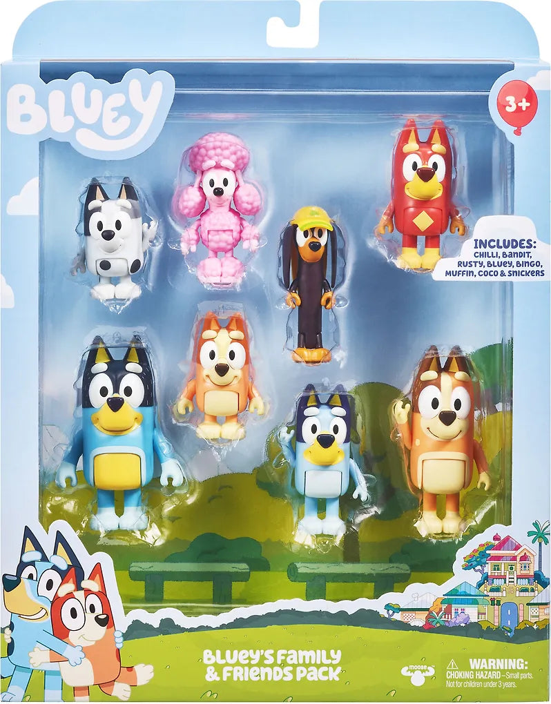 BLUEY Figures Multipack, 8 Hahmoa