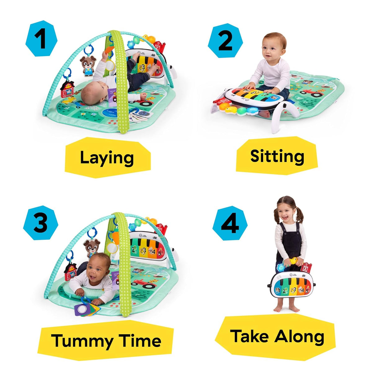 Baby Einstein 4-in-1 Kickin' Tunes Musical Meadow Aktiviteettimatto Vauvajumppa Musiikki