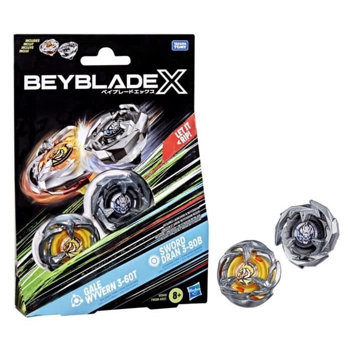 Beyblade X Hyrrä Tuplapakkaus Gale Wyvern 3 60T &Sword Dran 3-80B