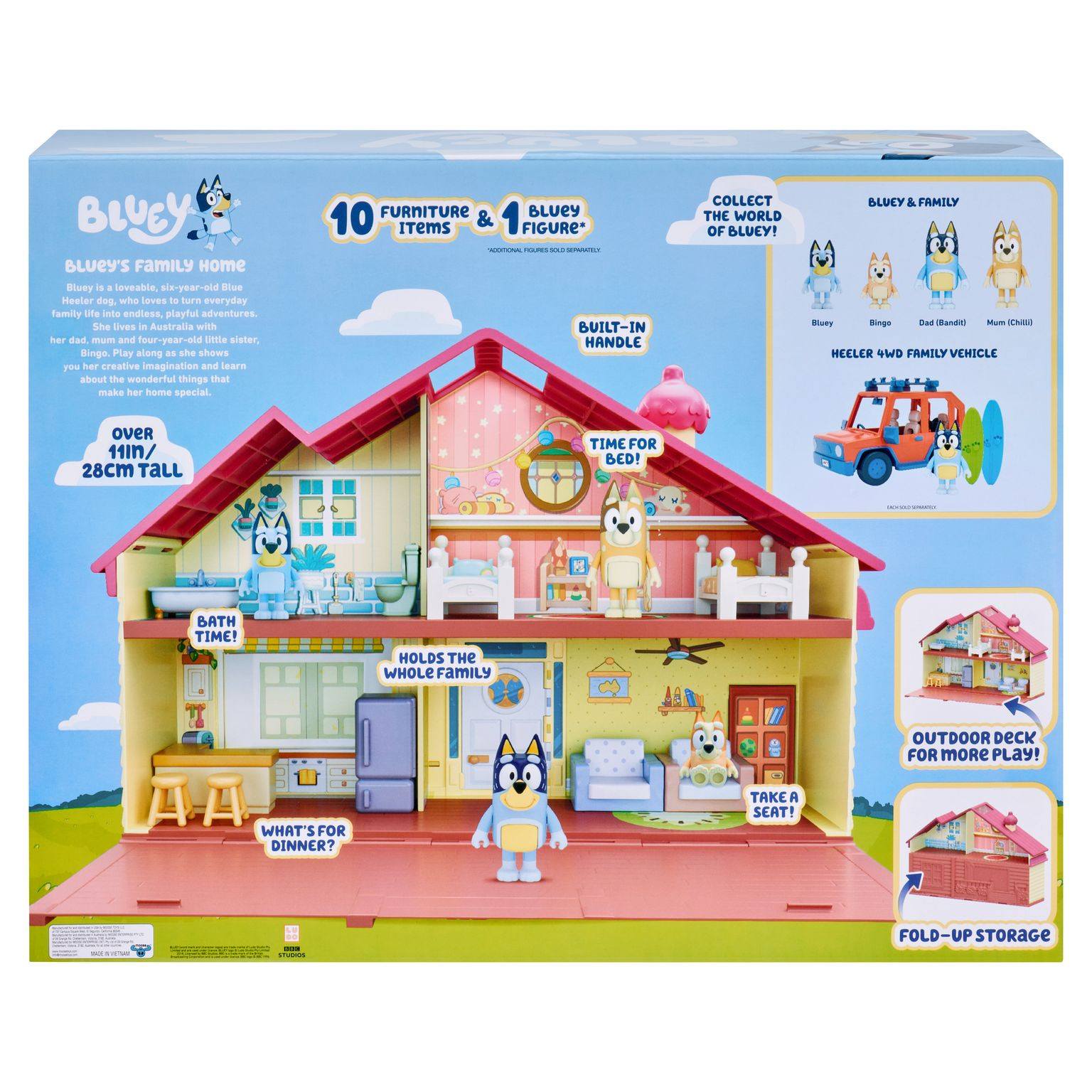 Bluey Family Home Kotitalo ja Bluey-hahmo