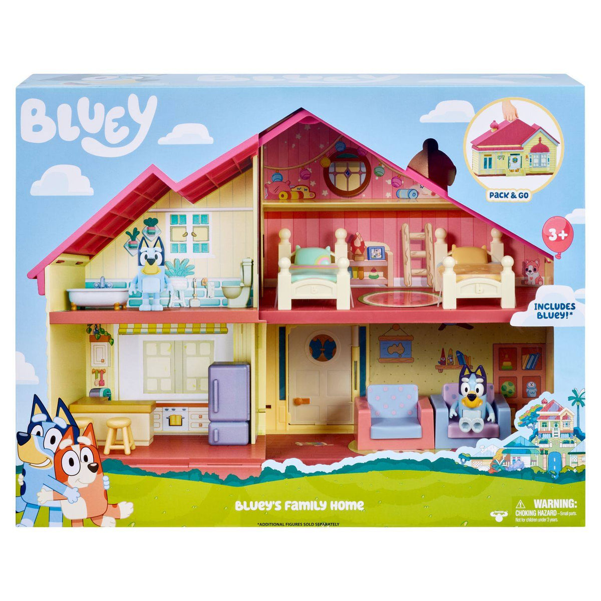 Bluey Family Home Kotitalo ja Bluey-hahmo