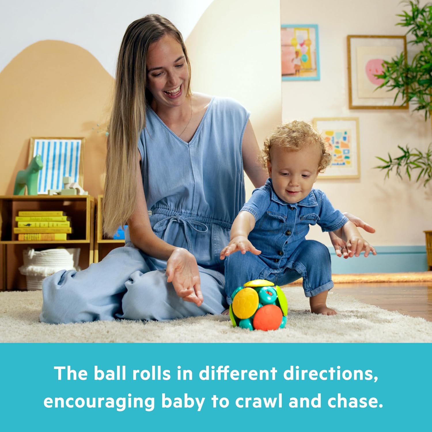 Bright Starts Wobble Bobble Crawl and Chase Ball Liikkuva Pallo
