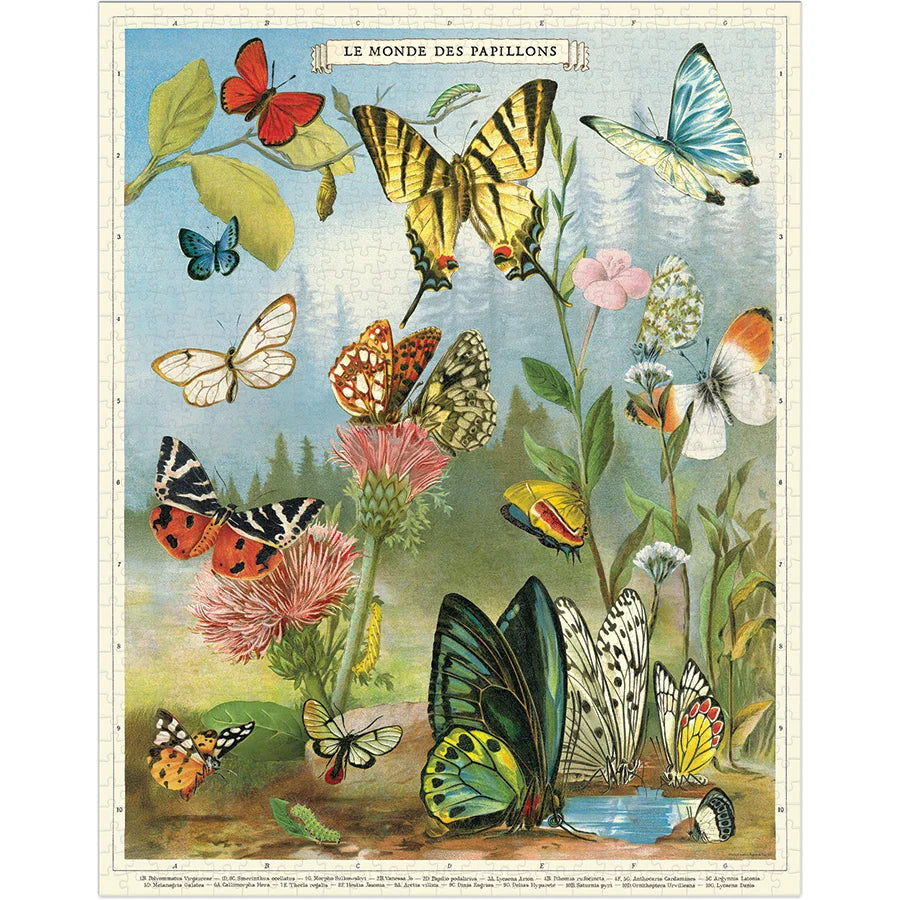 Cavallini & Co. Vintage Puzzle 1000 Palaa World Of Butterflies