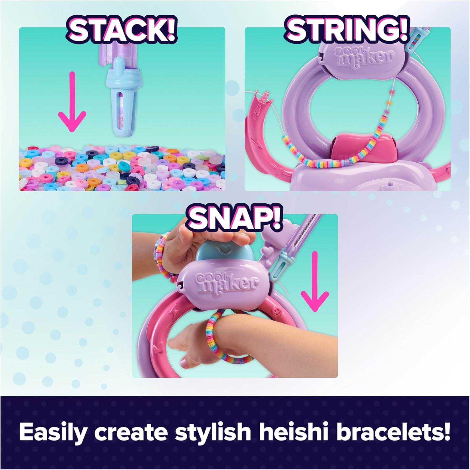 Cool Maker Stack'd Heishi Bracelet Studio Clay Beads Koruaskartelu