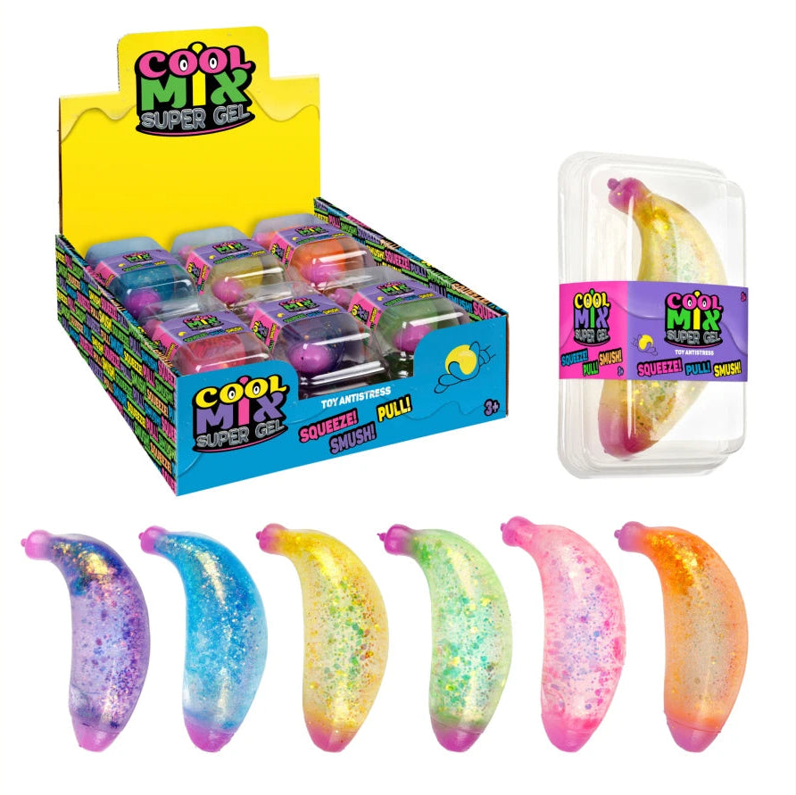 Cool Mix Super Gel Puristeltava Glitter Banaani