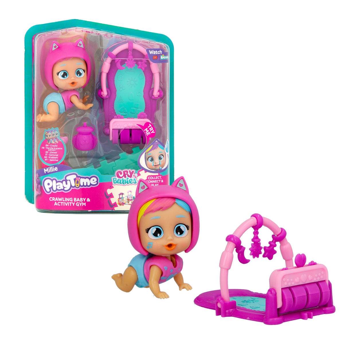 Cry Babies Playtime Millie Crawling Baby & Activity Gym