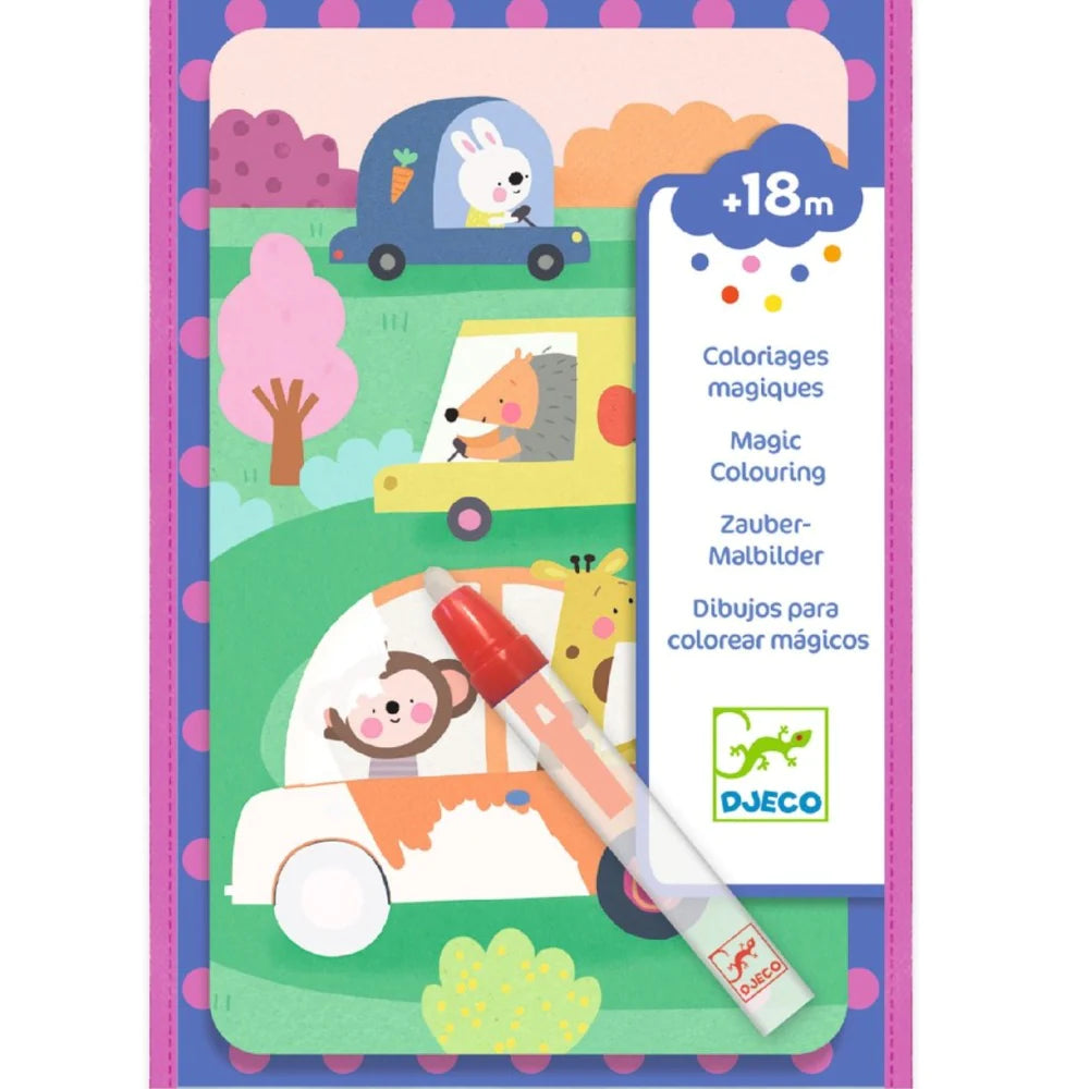 Djeco Vedellä Värjättävät Kuvat Matkalla