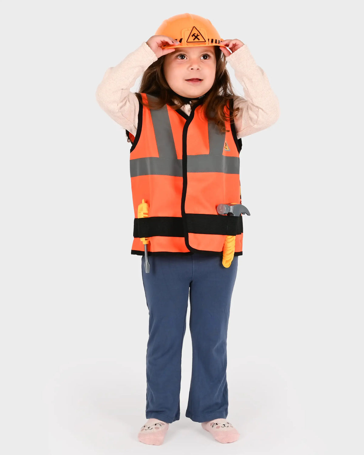 Den Goda Fen Työmaasetti Liivi, Kypärä ja Työkalut 98-104cm (2-4v)