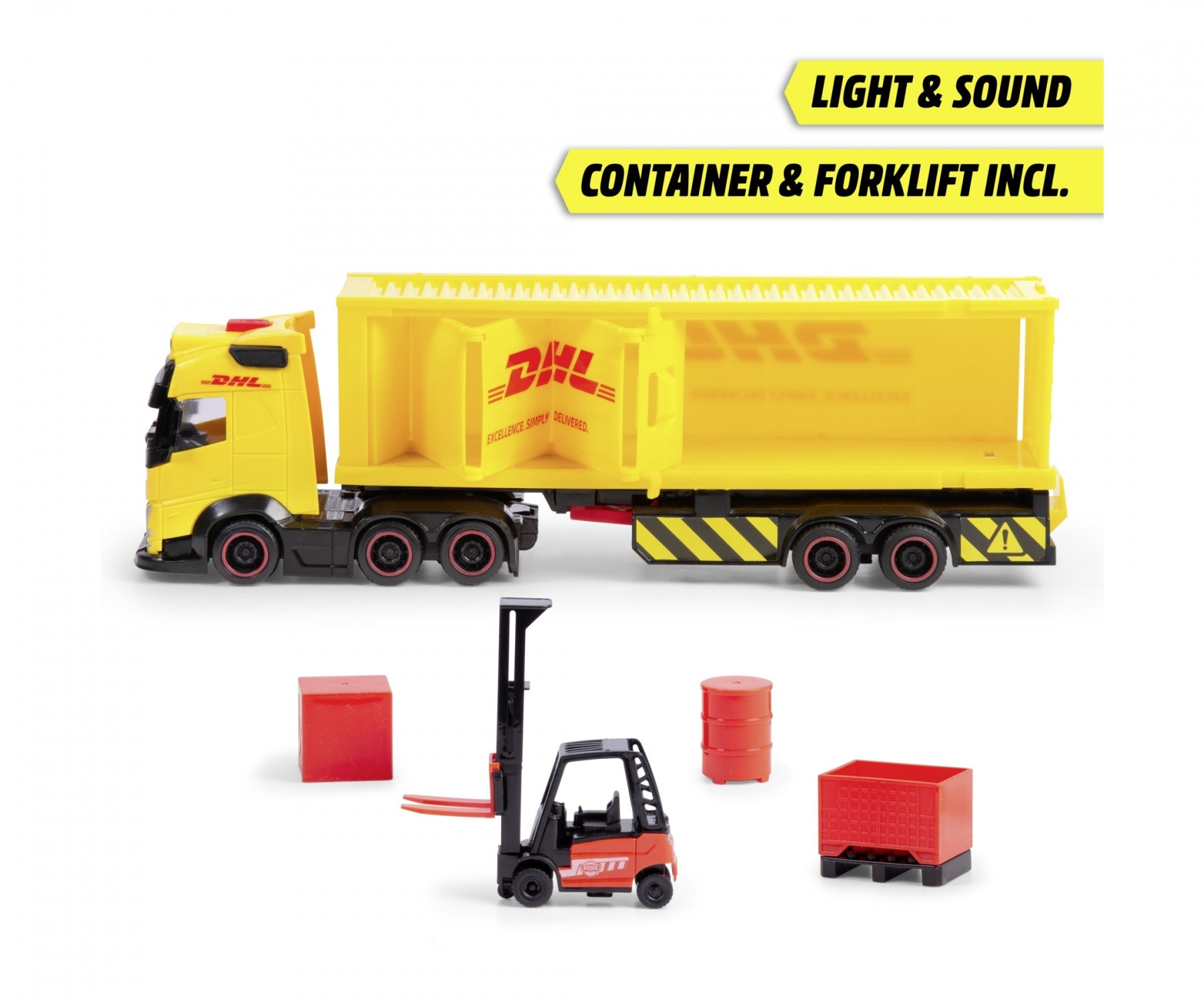 Dickie DHL Rekka sekä Trukki äänillä ja valolla