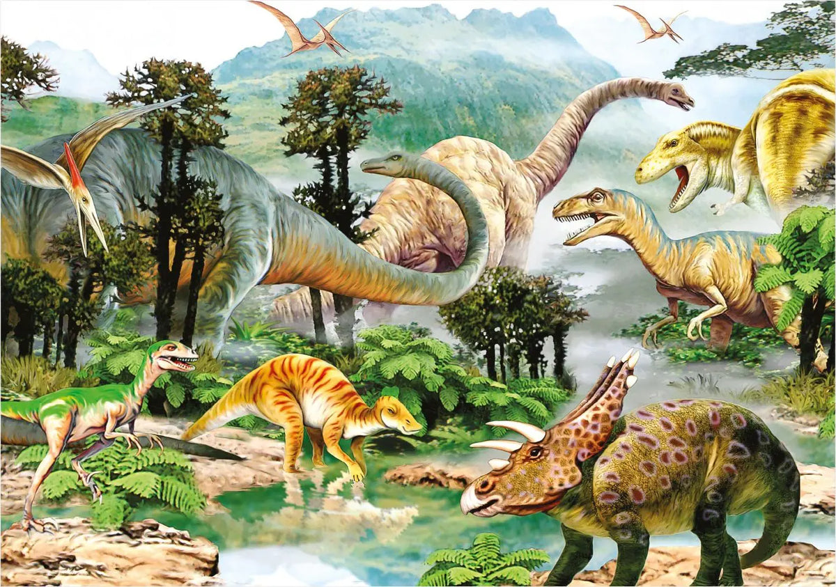 Dino Puzzle 100 Palan Palapeli Dinosaurus