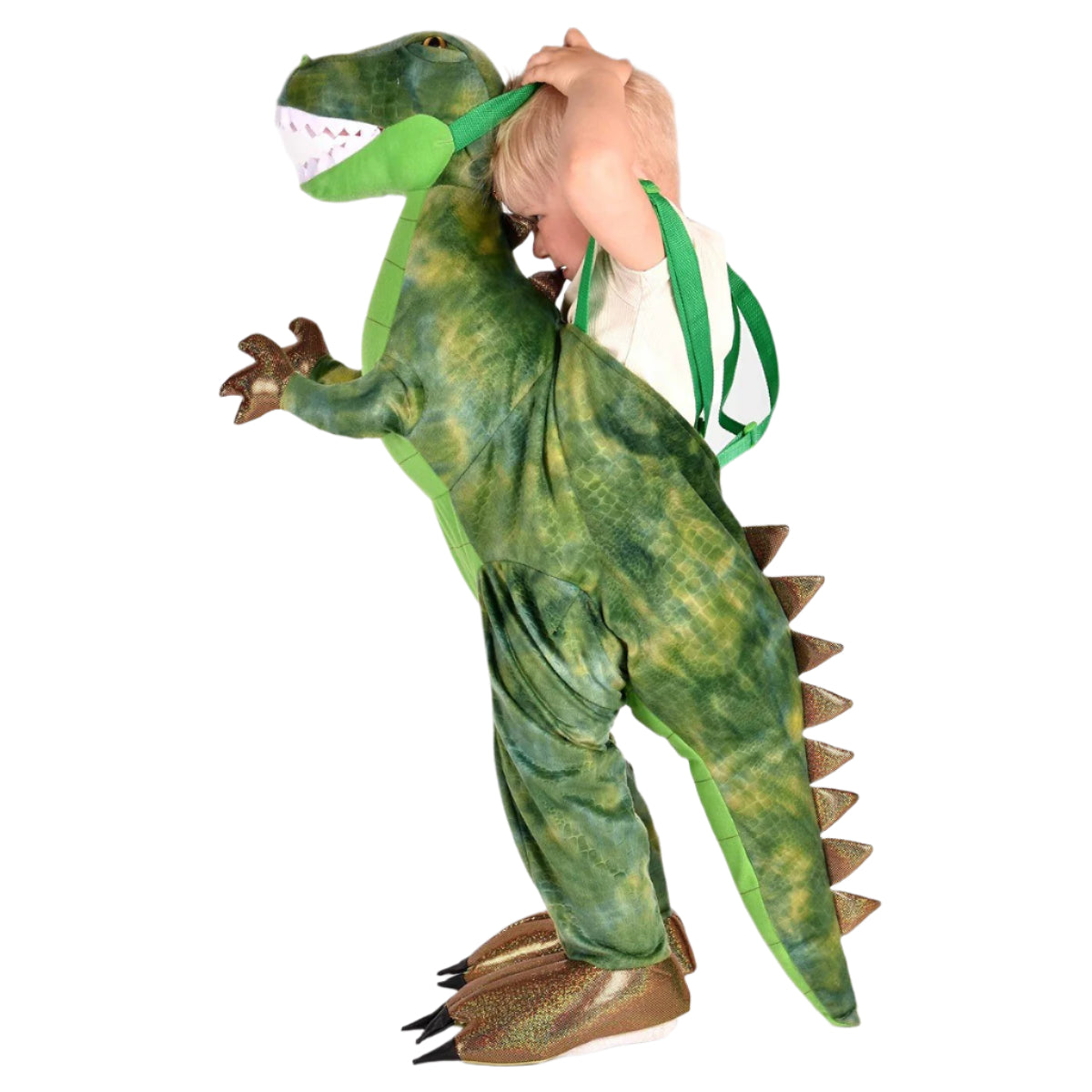 Dinosauruspuku Henkseleillä Vihreä