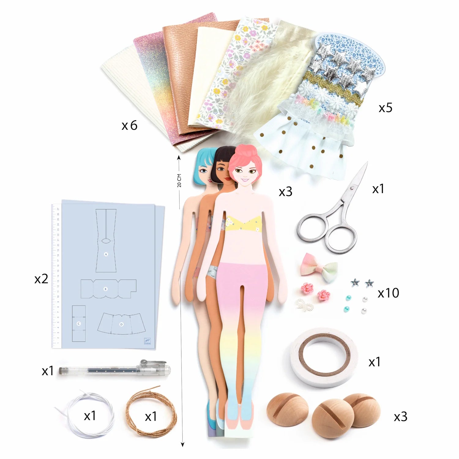 Djeco Fashion By Caroline Paperinukke Askartelusetti