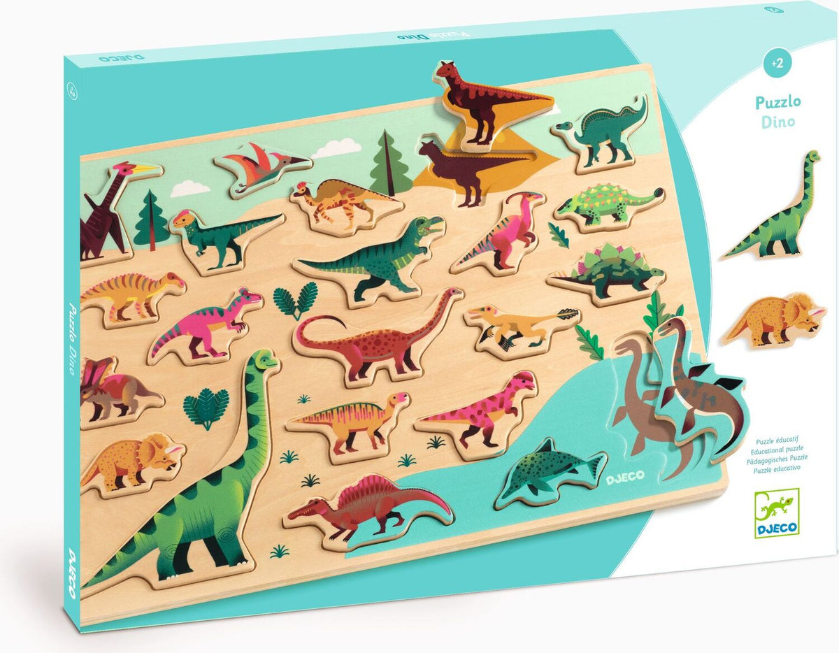 Djeco Lasten Puinen Palapeli 22 Palaa - Dinosaurukset