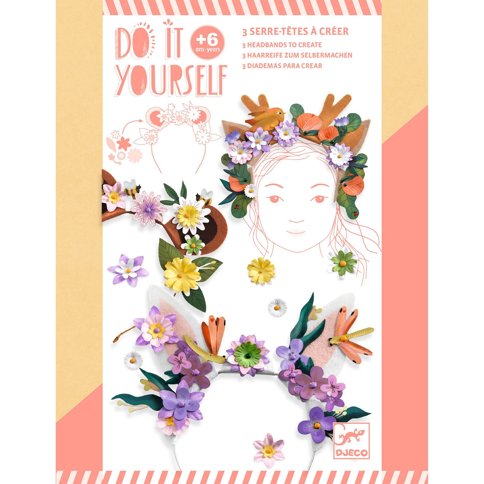 Djeco Tee-Se-Itse Hiuspanta Flower Friends