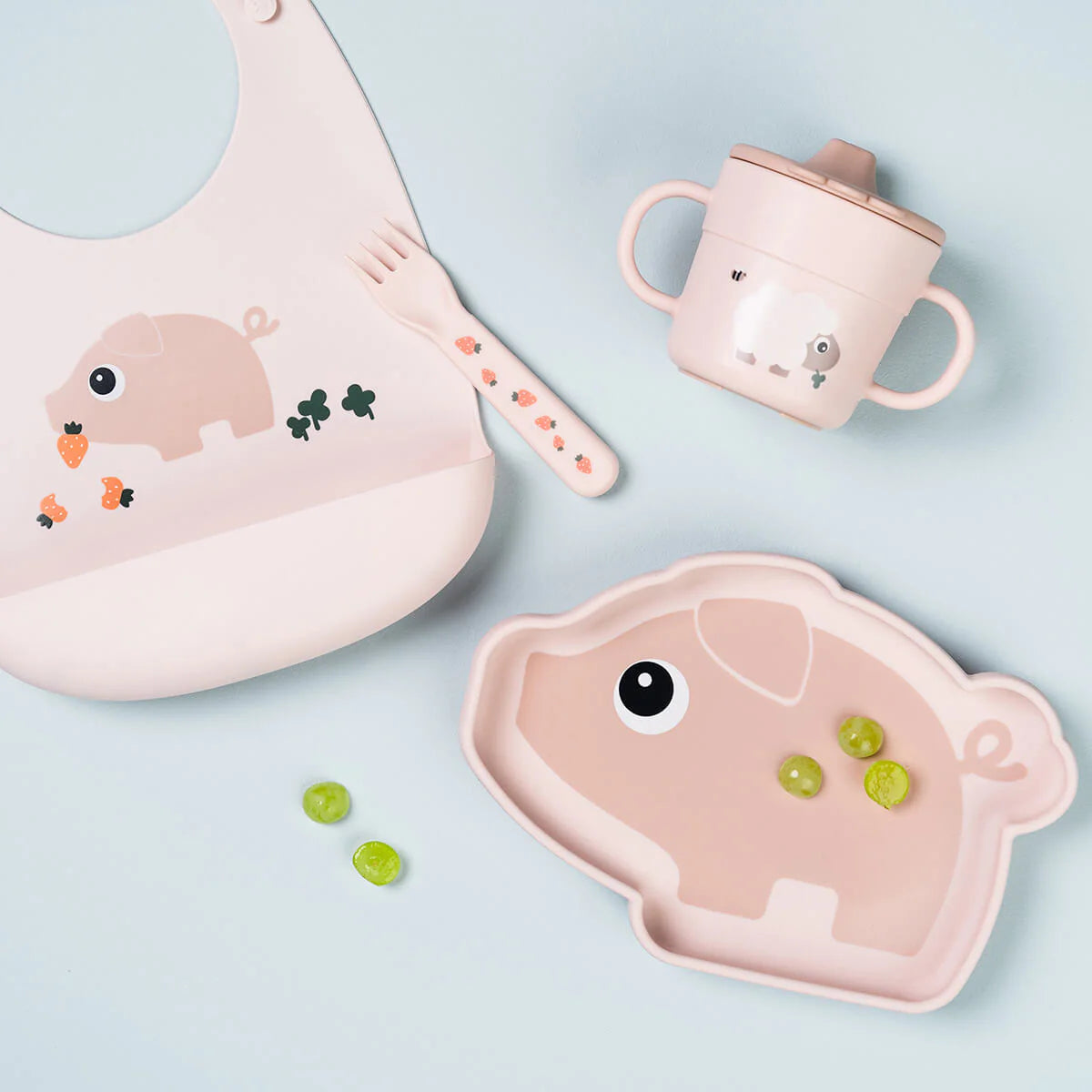 Done by Deer Pigee Silikoninen Ruokalappu Puuteri