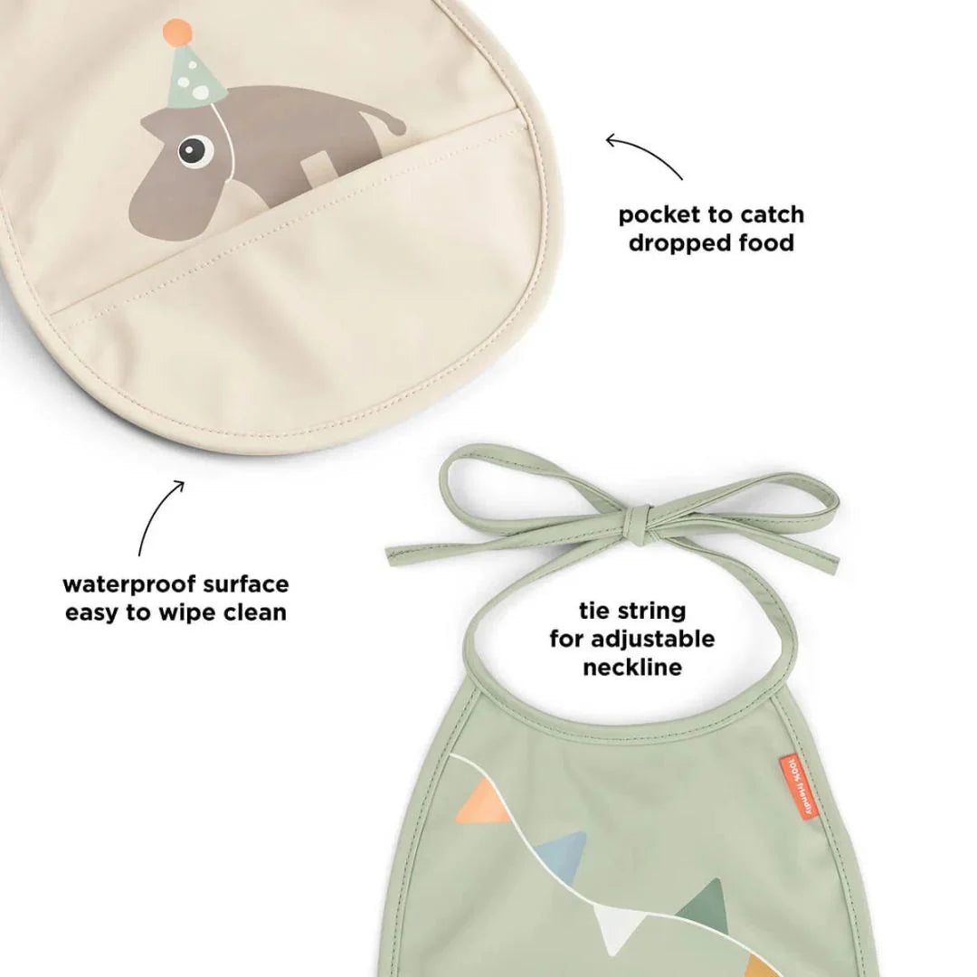 Done by Deer Pieni Taskullinen Ruokalappu 2-pack Celebration