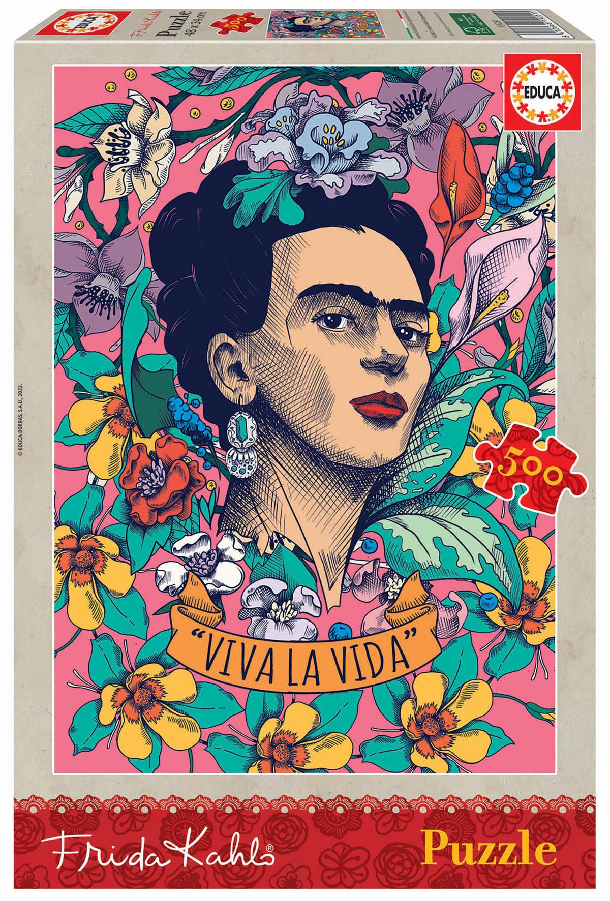 Educa "Viva La Vida" Frida Kahlo 500 Palan Palapeli