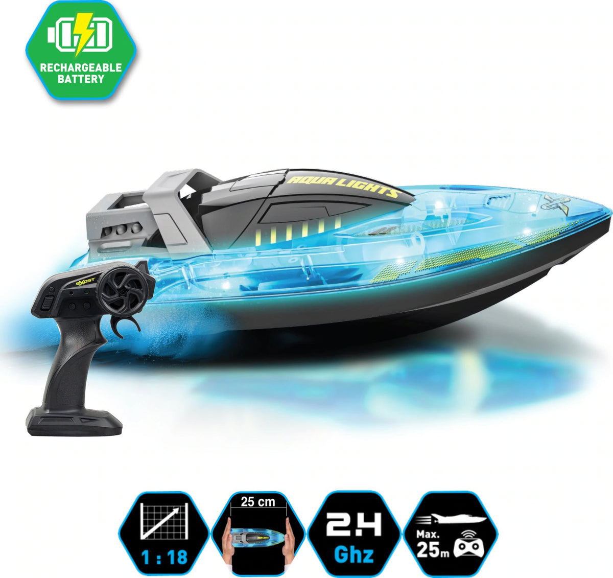Exost Aqua Lights Kauko-Ohjattava Pikavene
