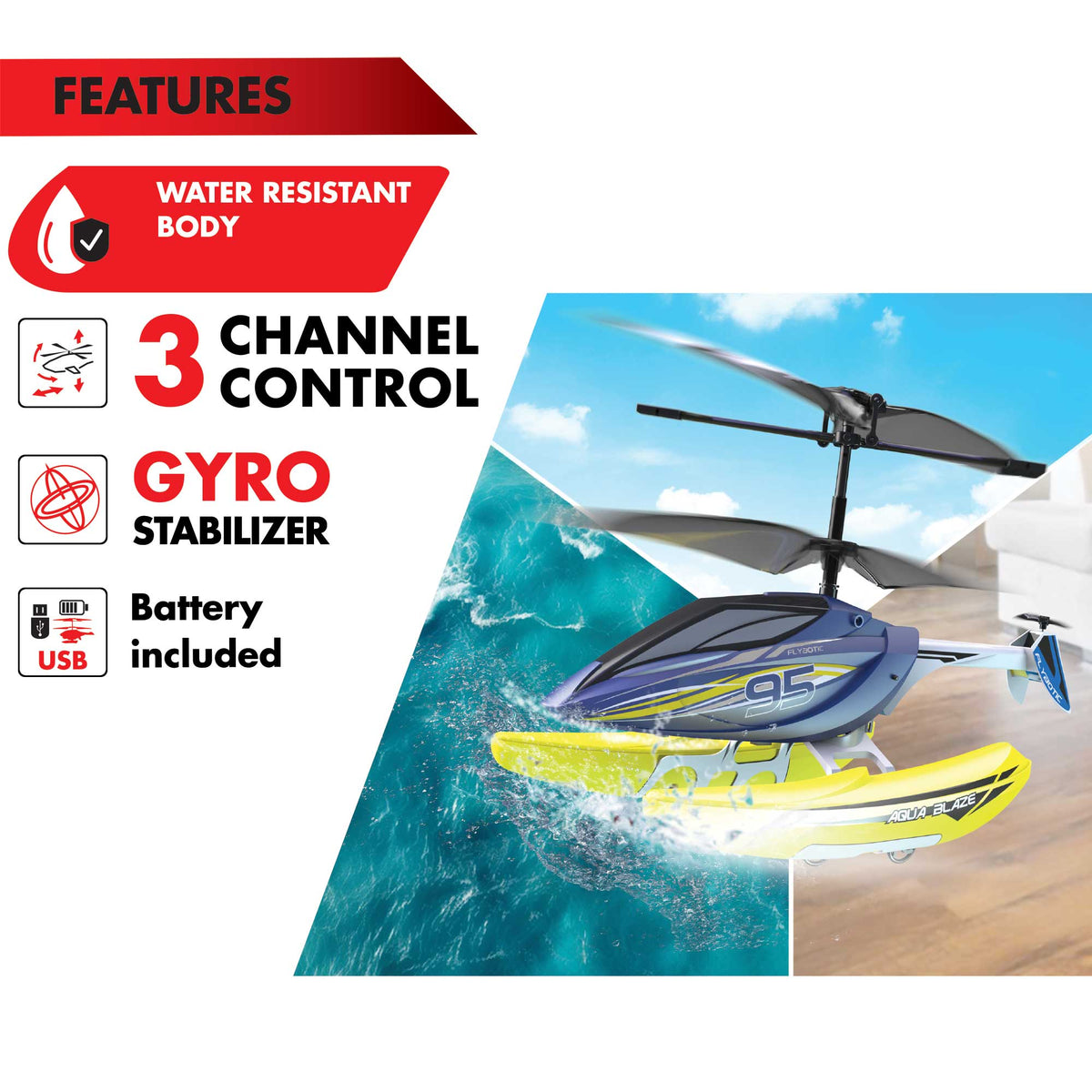 Exost Flybotic Aqua Blaze Kauko-ohjattava Helikopteri