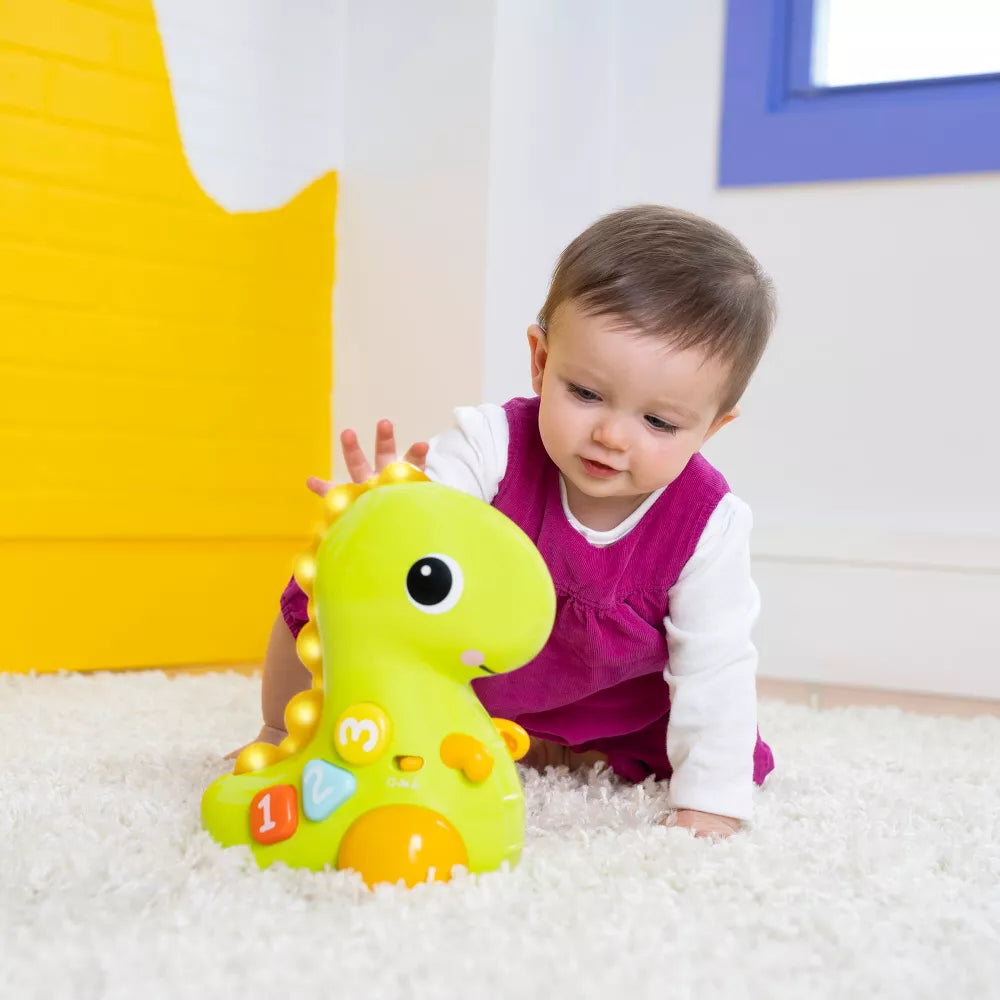 Bright Starts Go Go Dino Ryömimislelu/Rullaava Dino Äänellä ja Valolla (Englanti)
