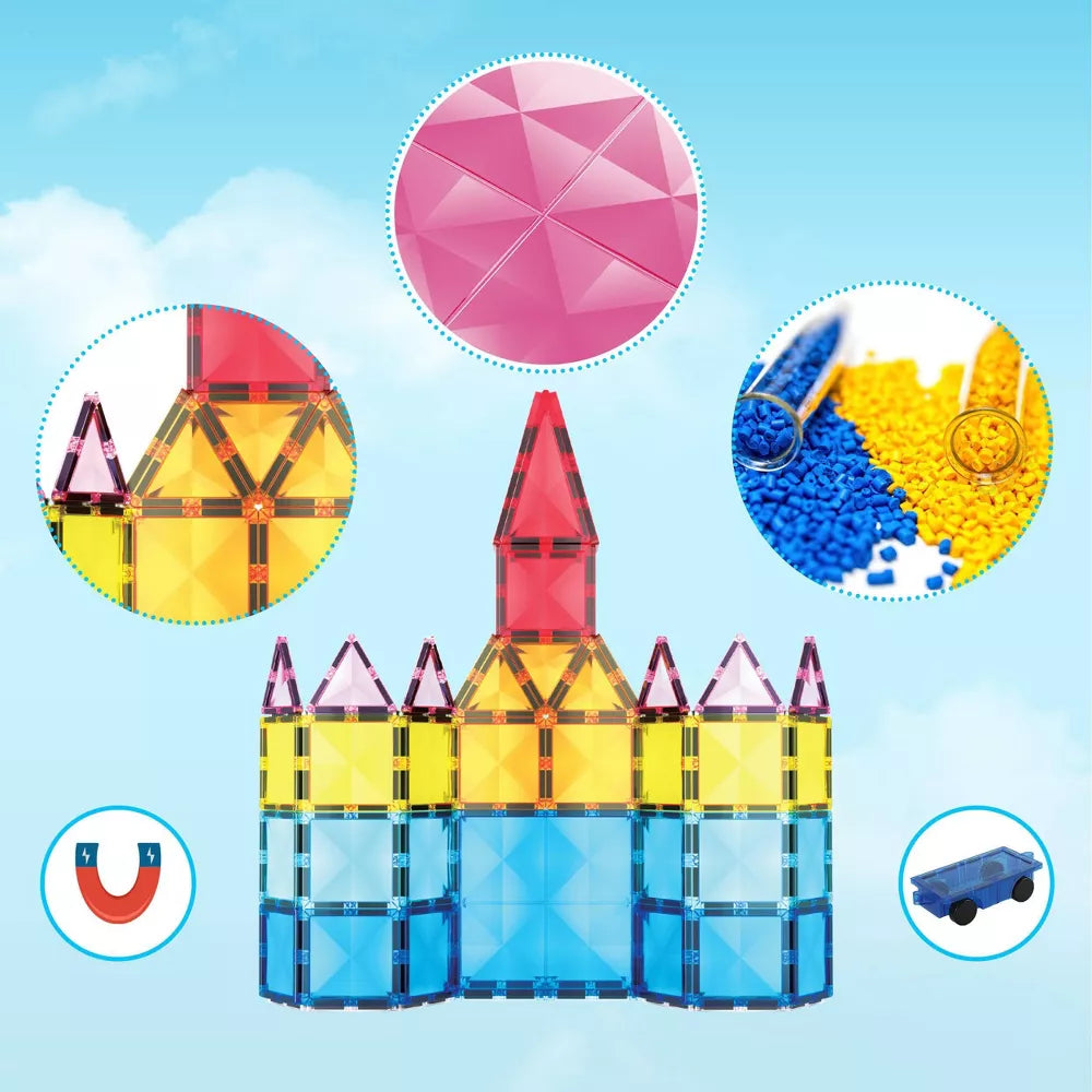 PicassoTiles Magneettinen 3D rakennussarja 63 osaa