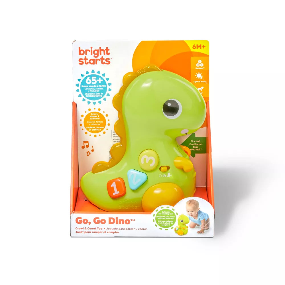 Bright Starts Go Go Dino Ryömimislelu/Rullaava Dino Äänellä ja Valolla (Englanti)