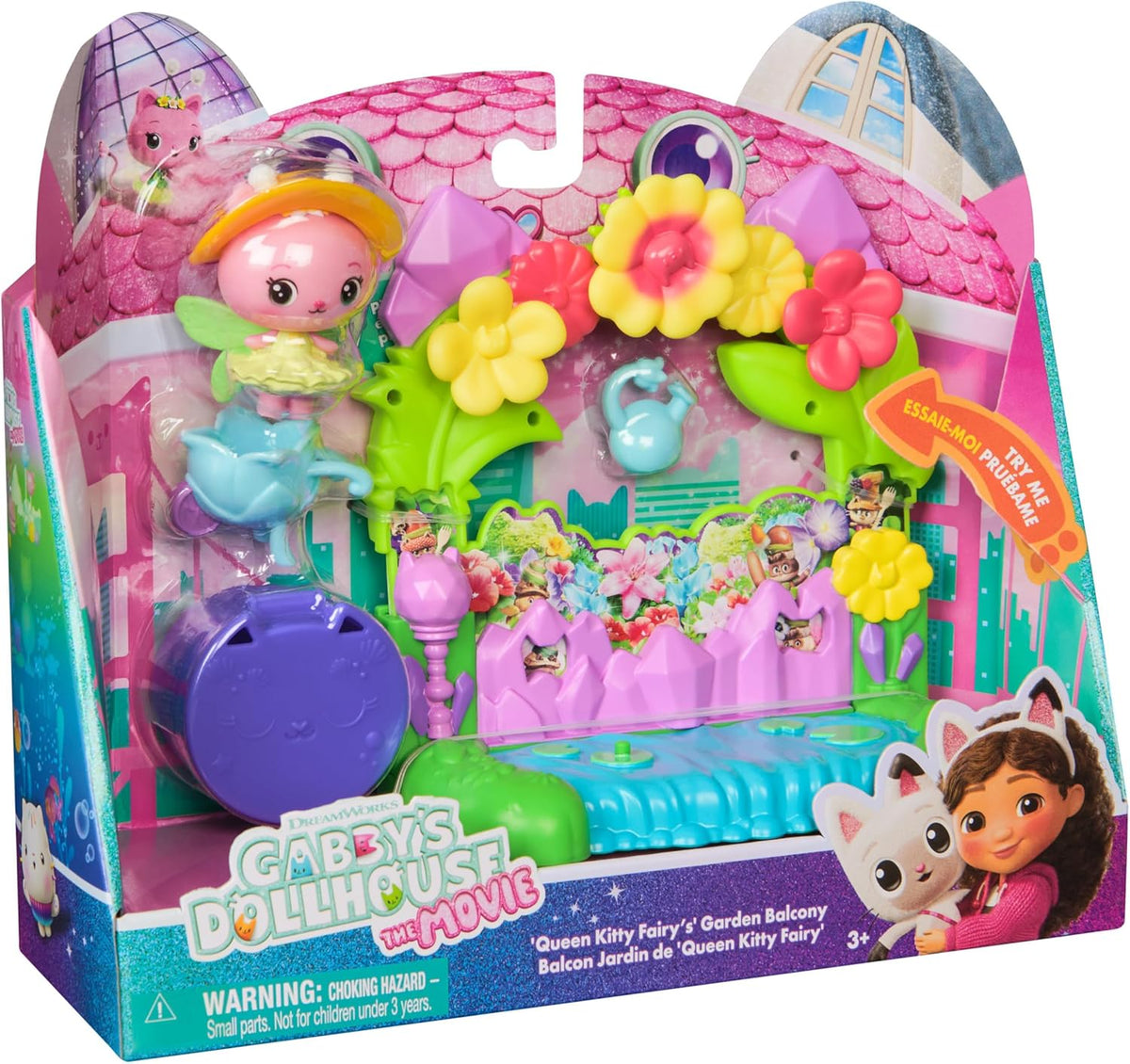 Gabby's Dollhouse the Movie Queen Kitty Fairy's Garden Balcony
