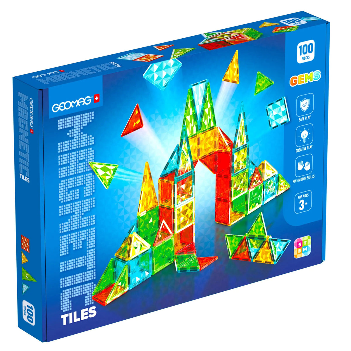 Geomag Magnetic Tiles 3D Rakennussarja 100 Palaa