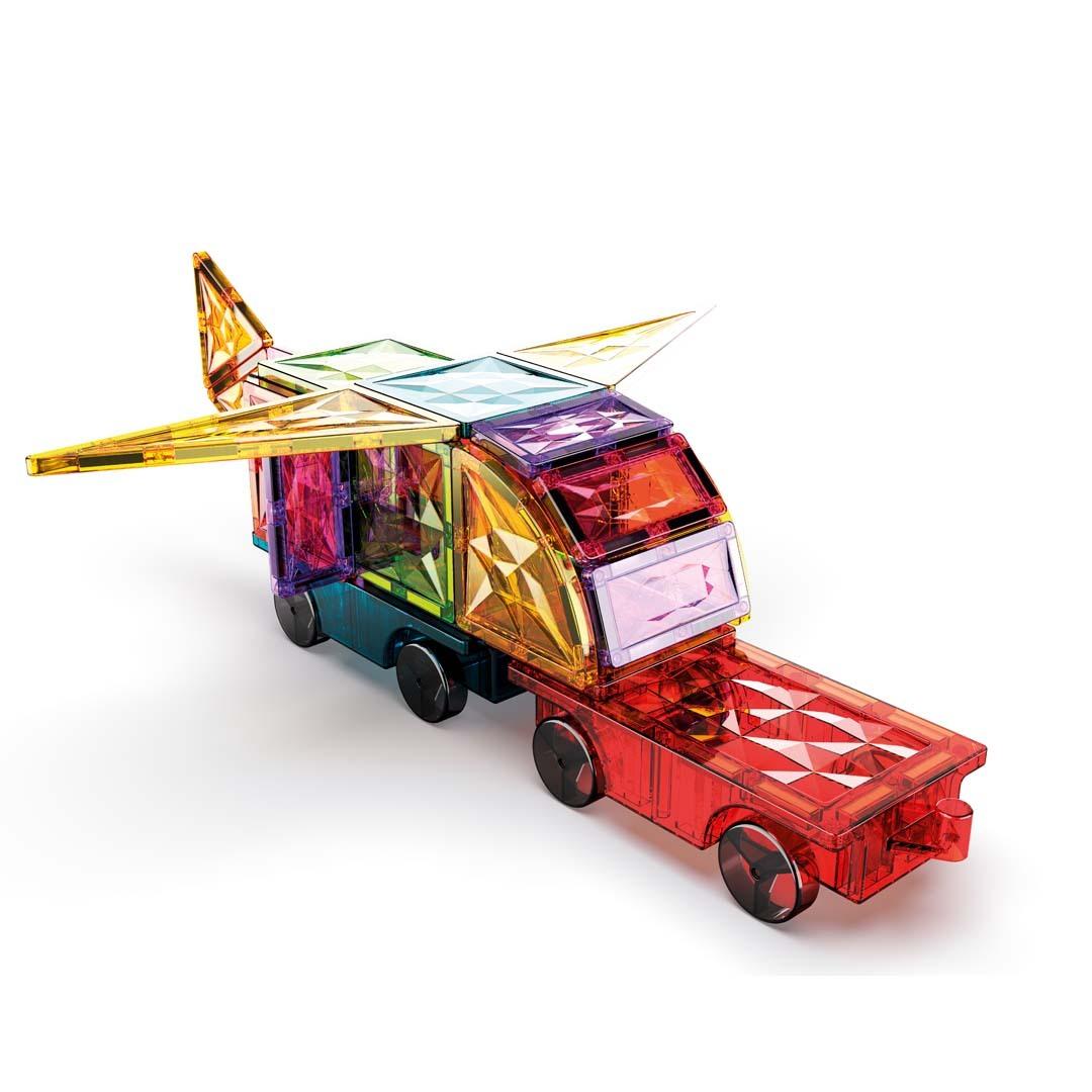 Geomag Magnetic Tiles Gems Vehicles/Kulkuneuvot Magneettinen Rakennussarja 24 Palaa
