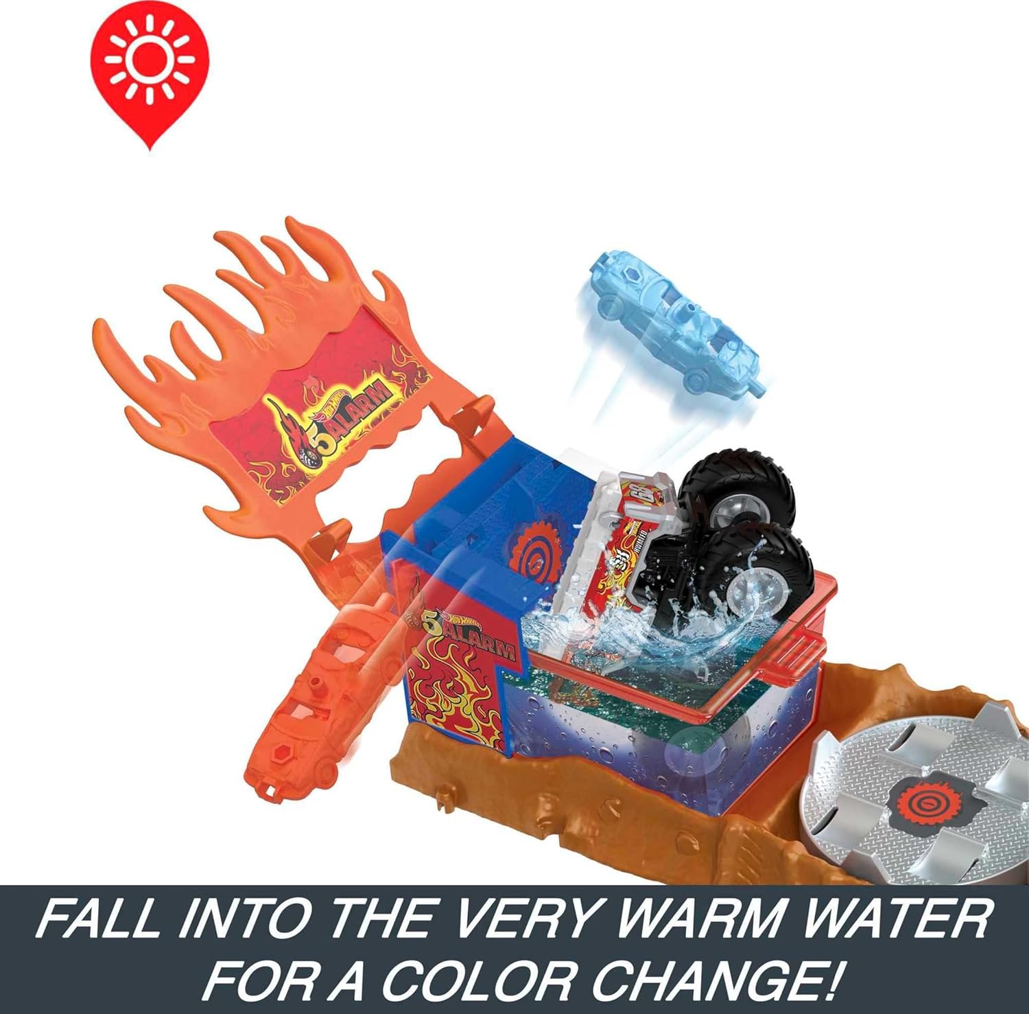 Hot Wheels Monster Trucks Color Shifters Fire Crash Leikkisetti