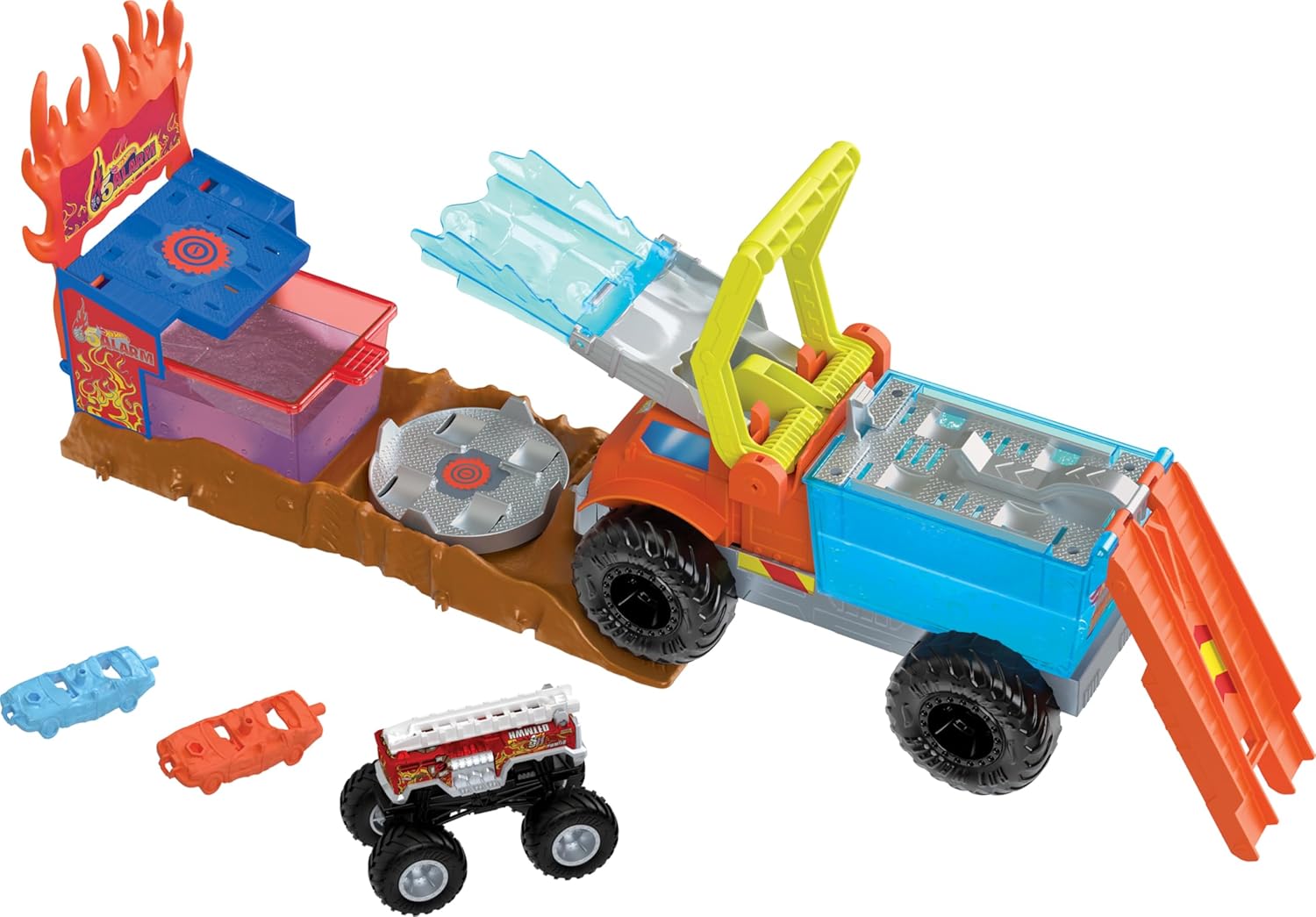 Hot Wheels Monster Trucks Color Shifters Fire Crash Leikkisetti