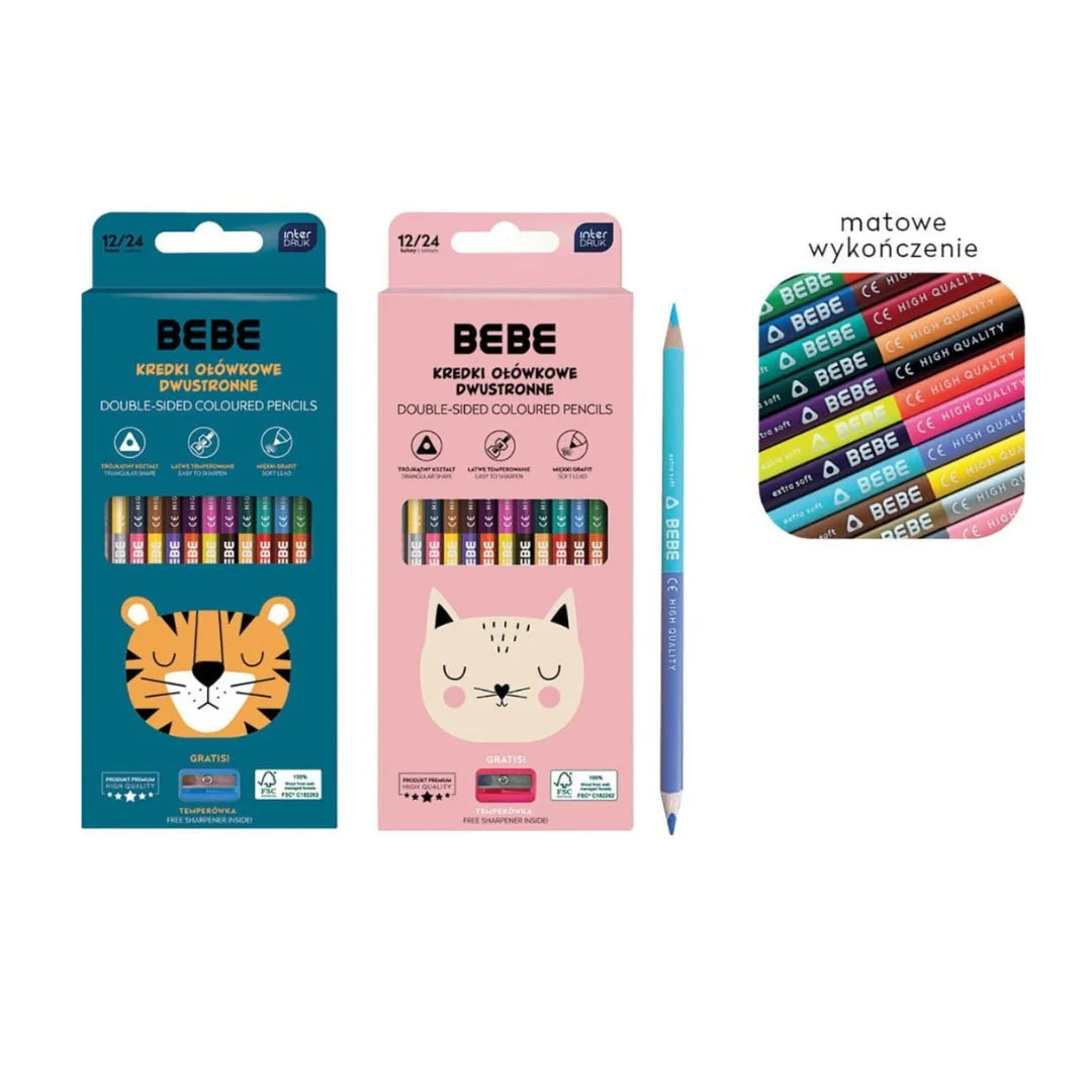 Bebe Kaksipuoliset Värikynät 12 kpl / 24 Väriä Lajitelma